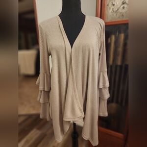 NWT She + Sky cardigan, size medium, taupe/tan color